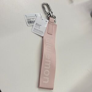 lululemon athletica Light Pink Logo Wrist Key Strap